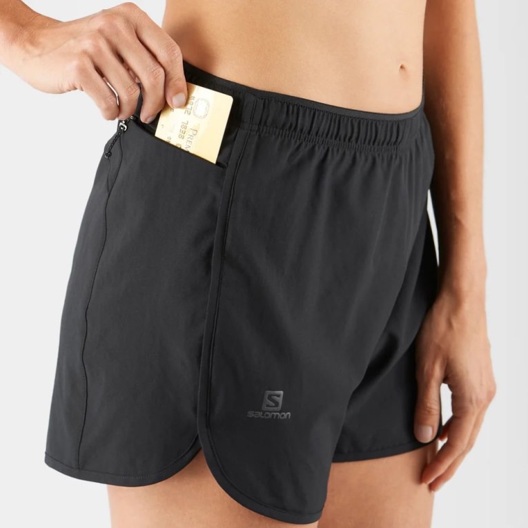 Black Salomon Agile Women's Running Shorts | PH 62798B